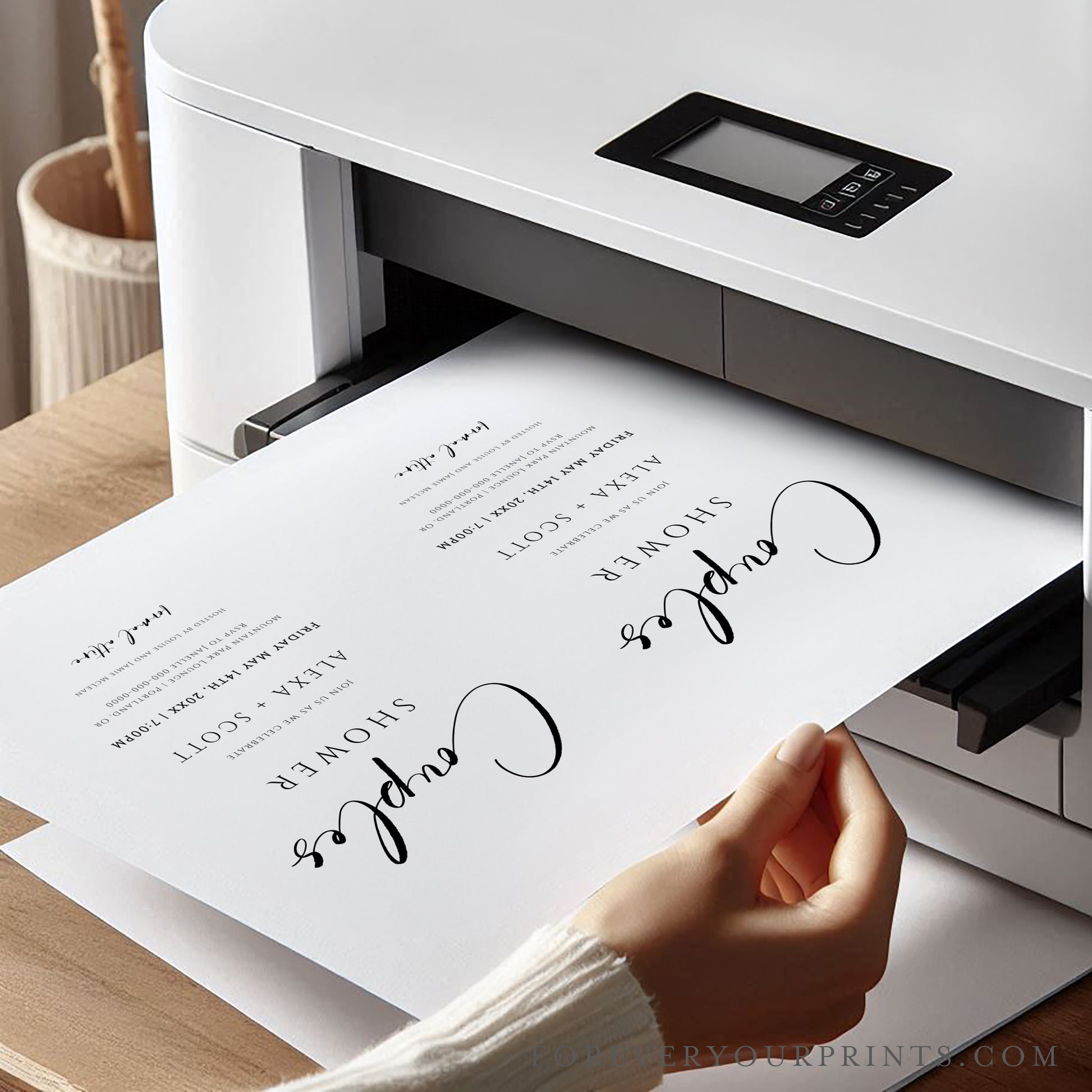 Minimalist Couples Shower Invitation | www.foreveryourprints.com