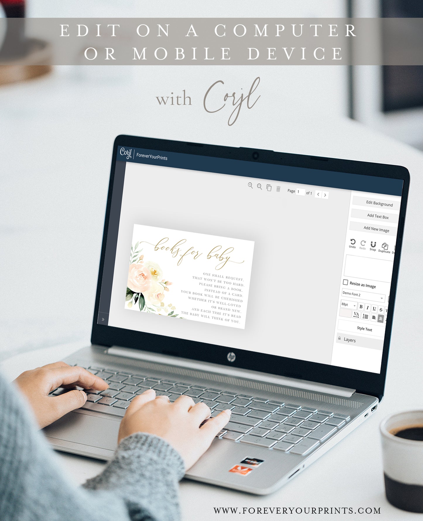 Floral Books For Baby Card  | www.foreveryourprints.com