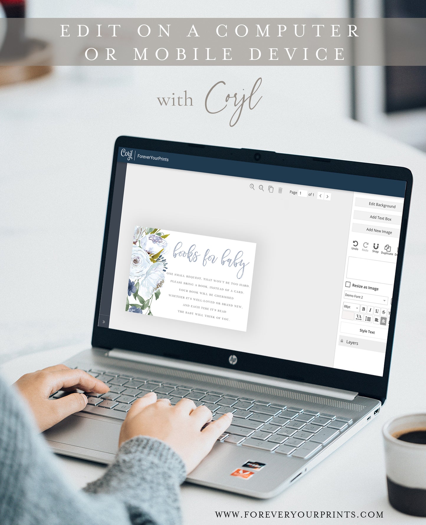 Floral Books For Baby Card  | www.foreveryourprints.com