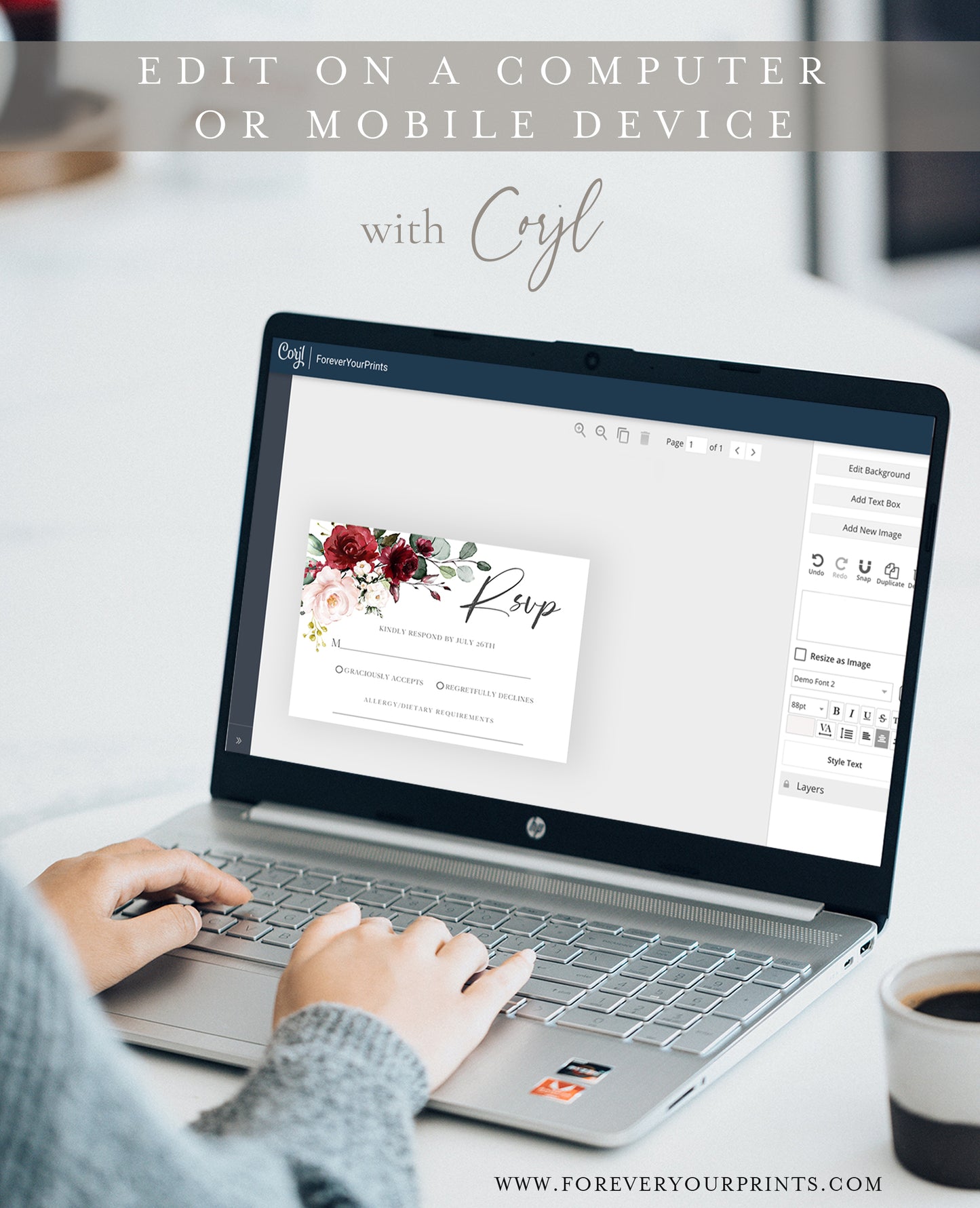 Floral RSVP Reply Card | www.foreveryourprints.com