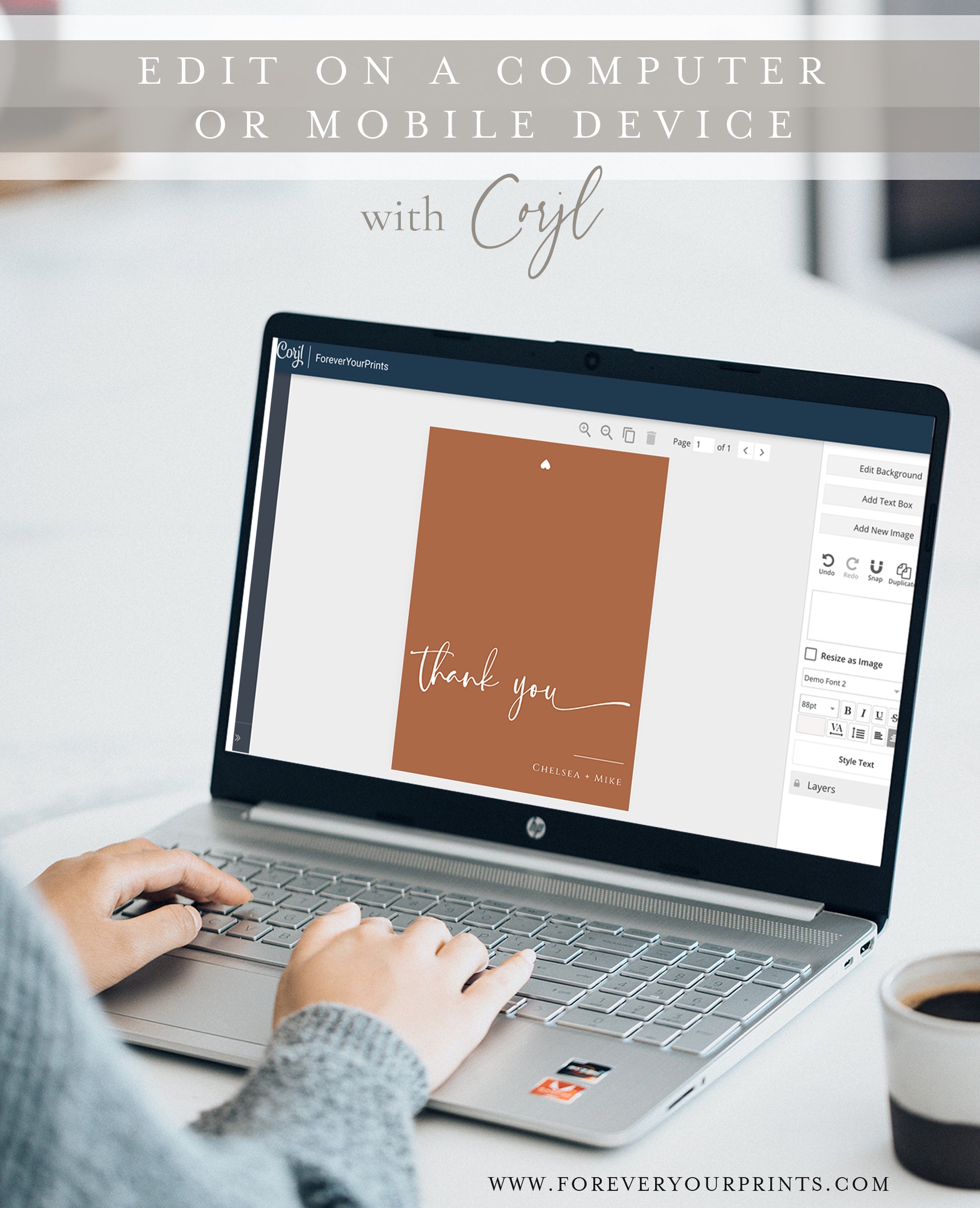 Boho Thank You Card | www.foreveryourprints.com