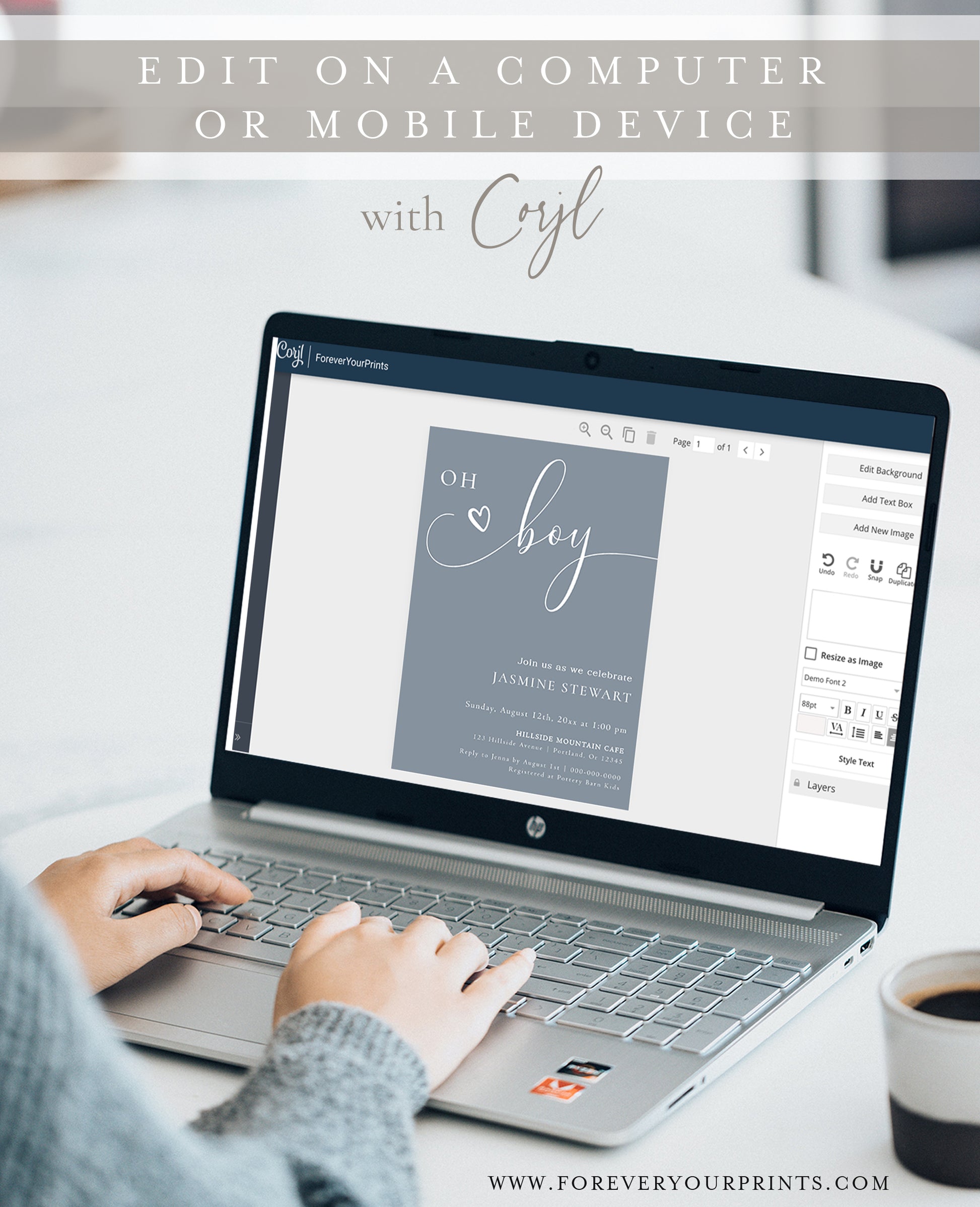 Baby Boy Shower Invitation | www.foreveryourprints.com