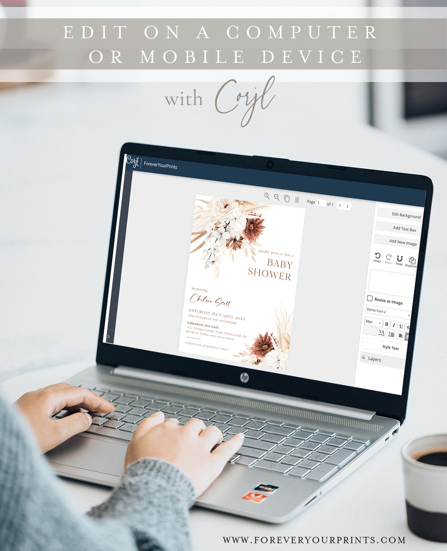 Boho Baby Shower Invitation | www.foreveryourprints.com