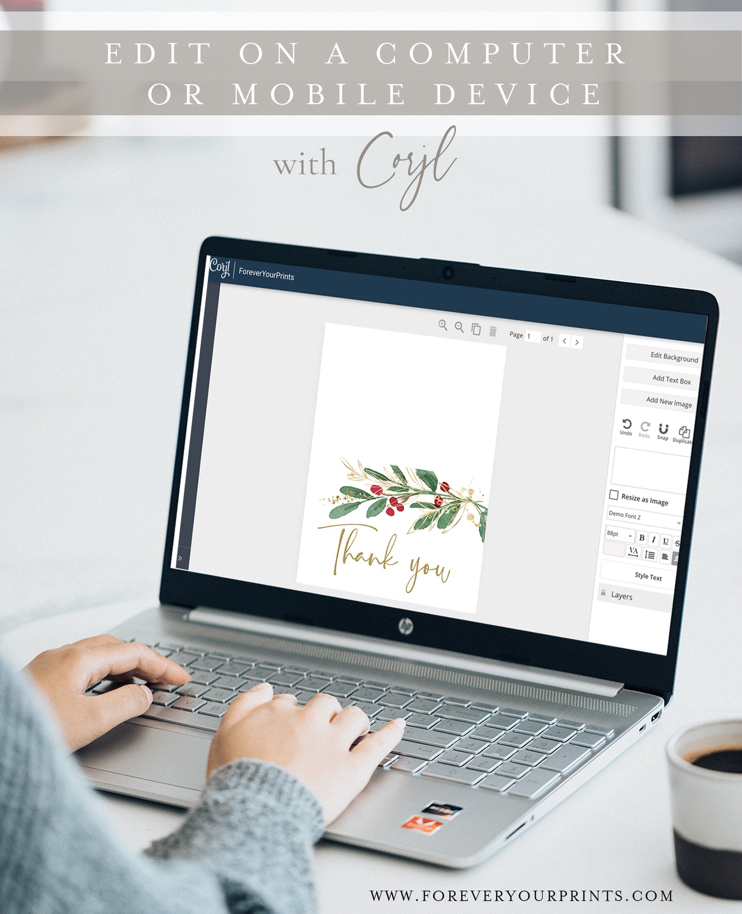 Winter Thank You Card | www.foreveryourprints.com