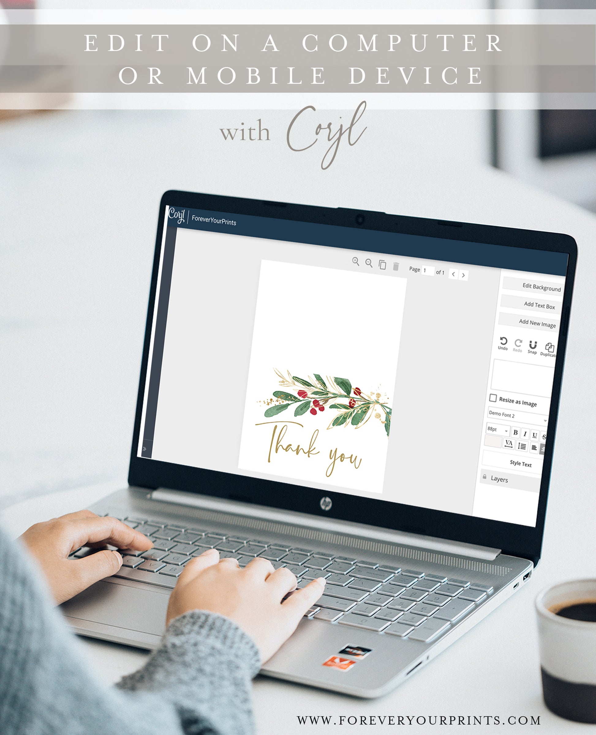 Winter Thank You Card | www.foreveryourprints.com