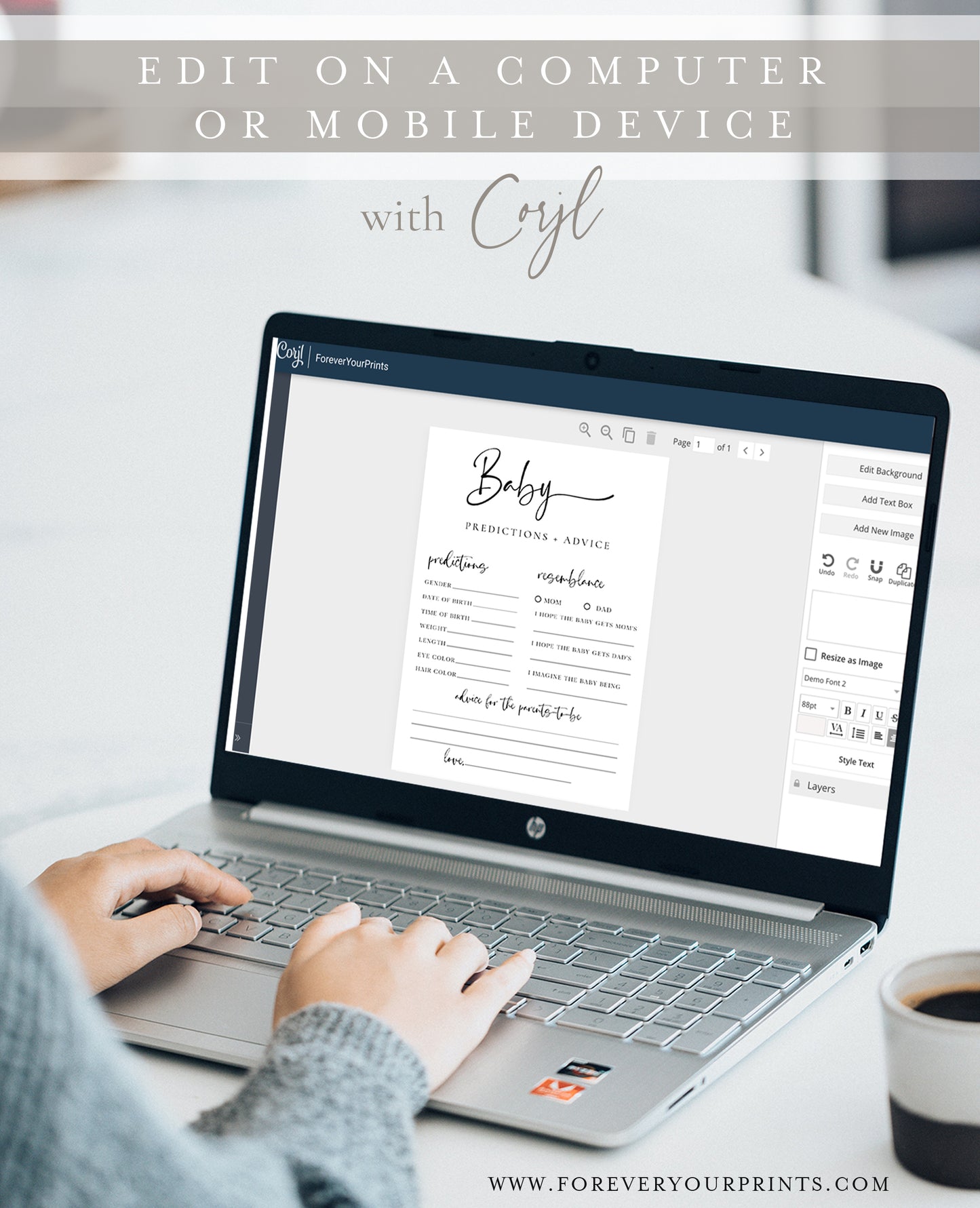 Baby Predictions and Advice Card Printable — Editable Baby Shower Game | foreveryourprints.com