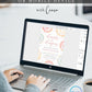 Editable donuts and diapers baby shower invitation Canva template with watercolour pastel donuts, rainbow sprinkles, and script typography on a white background