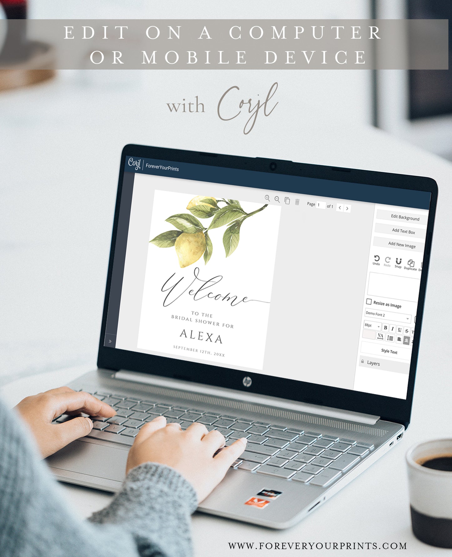 Lemon Bridal Welcome Sign | www.foreveryourprints.com