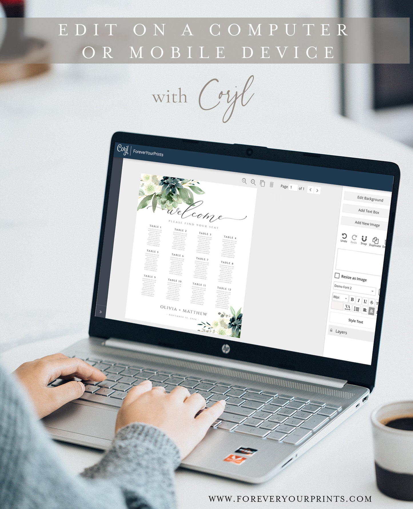 Botanical Seating Chart Template | www.foreveryourprints.com
