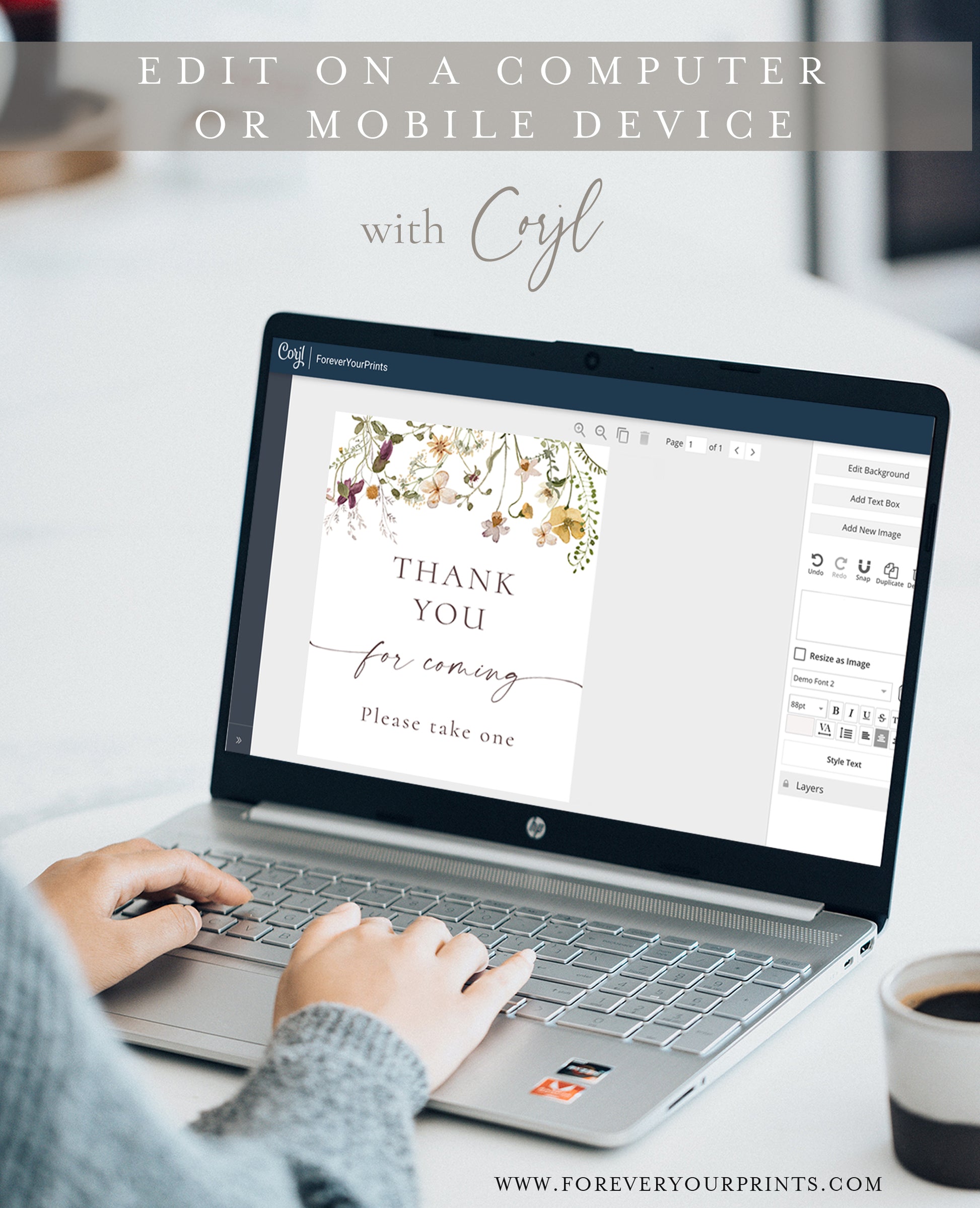 Wildflower Thank You Table Sign Template | www.foreveryourprints.com