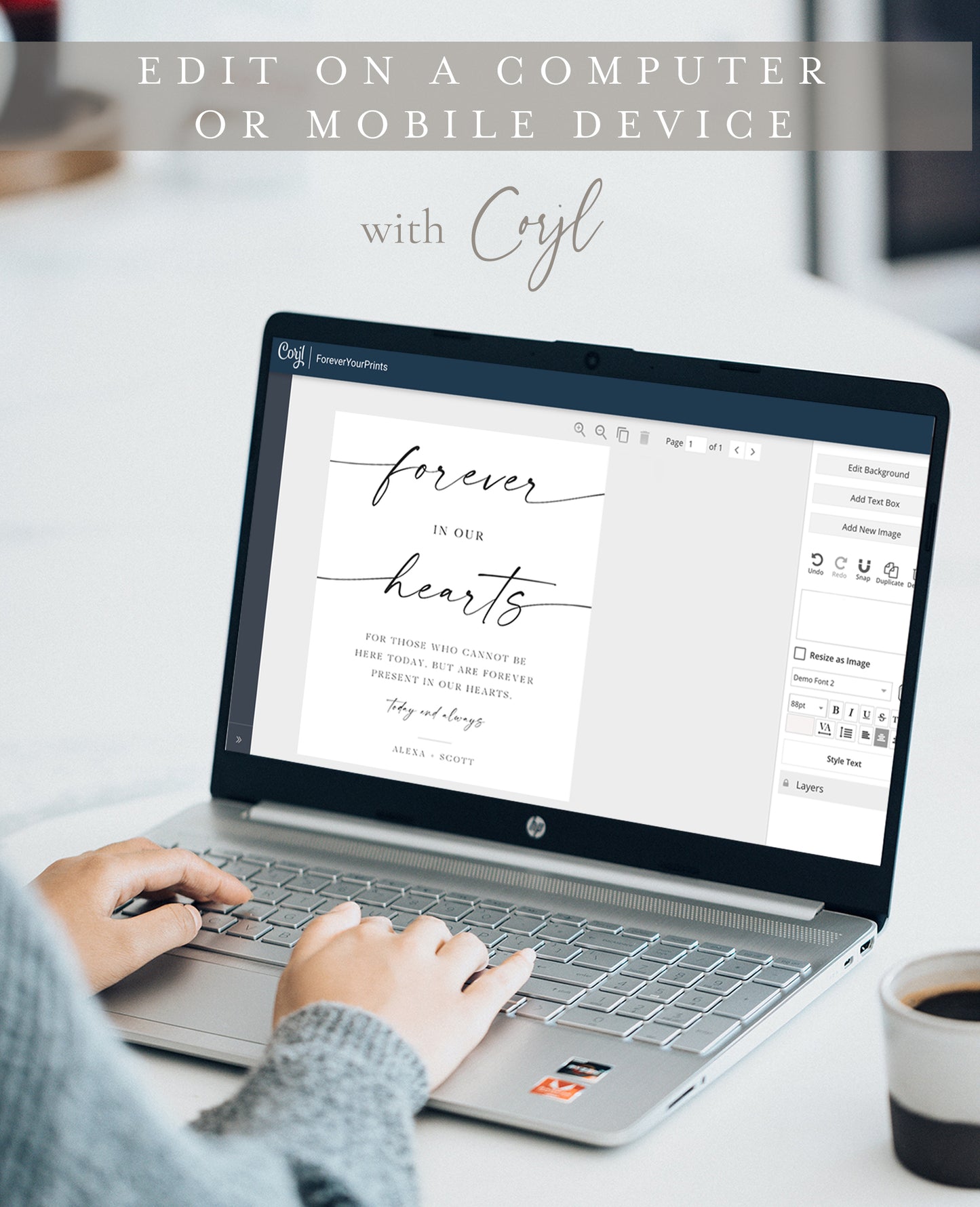 Minimalist wedding memorial sign in loving memory printable | www.foreveryourprints.com