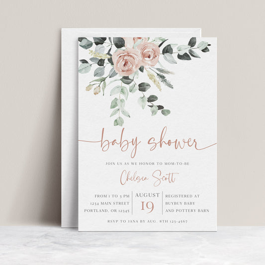 Blush Baby Shower Invitation | www.foreveryourprints.com