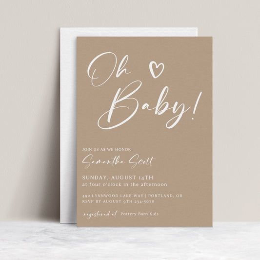 Gender neutral printable baby shower invite for boy or girl | www.foreveryourprints.com
