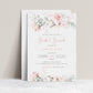 Bridal brunch invitation featuring blush watercolor florals and elegant script layout, editable and personalized with Corjl | www.foreveryourprints.com