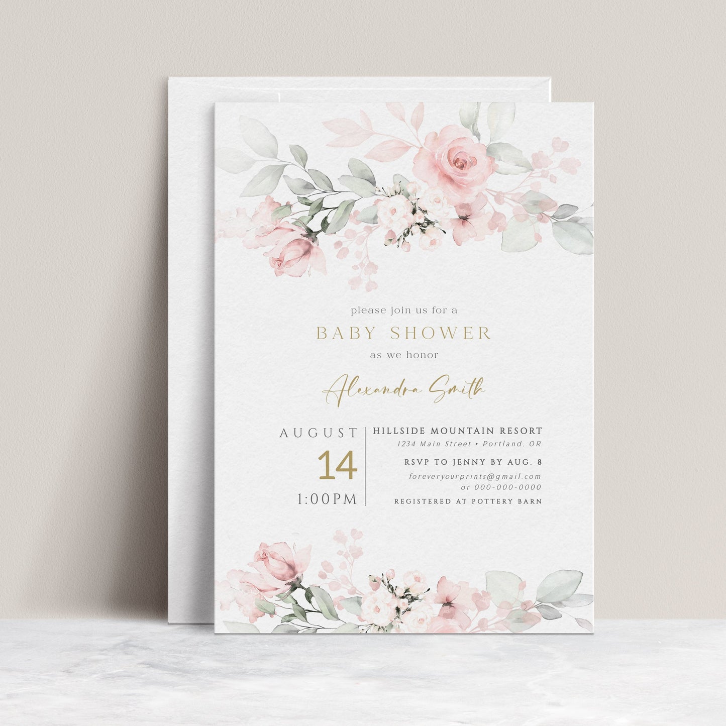 Baby Girl Shower Invitation | www.foreveryourprints.com