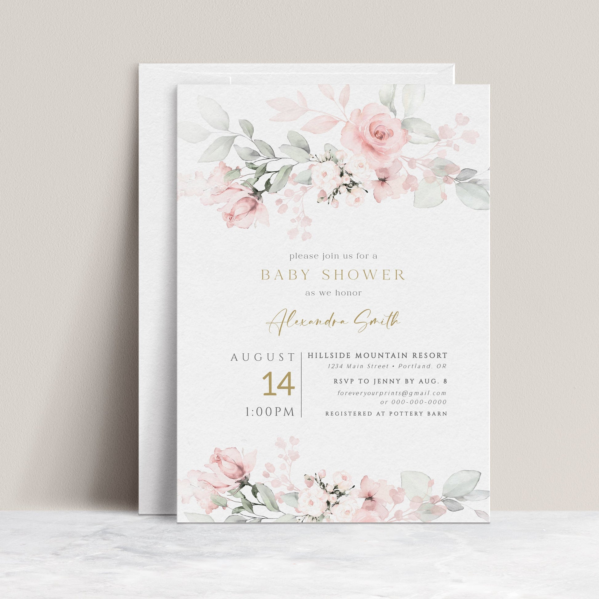 Baby Girl Shower Invitation | www.foreveryourprints.com