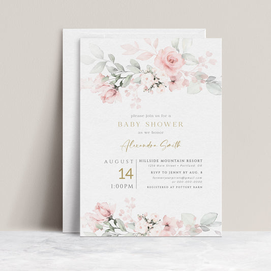 Baby Girl Shower Invitation | www.foreveryourprints.com