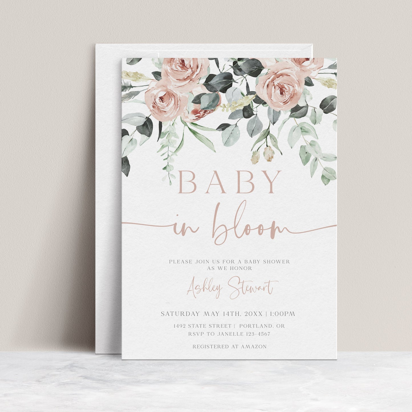 Baby In Bloom Shower Invitation | www.foreveryourprints.com
