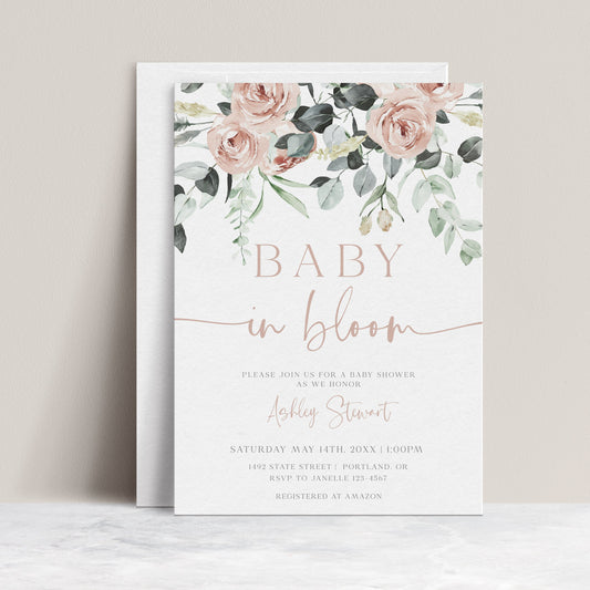 Baby In Bloom Shower Invitation | www.foreveryourprints.com