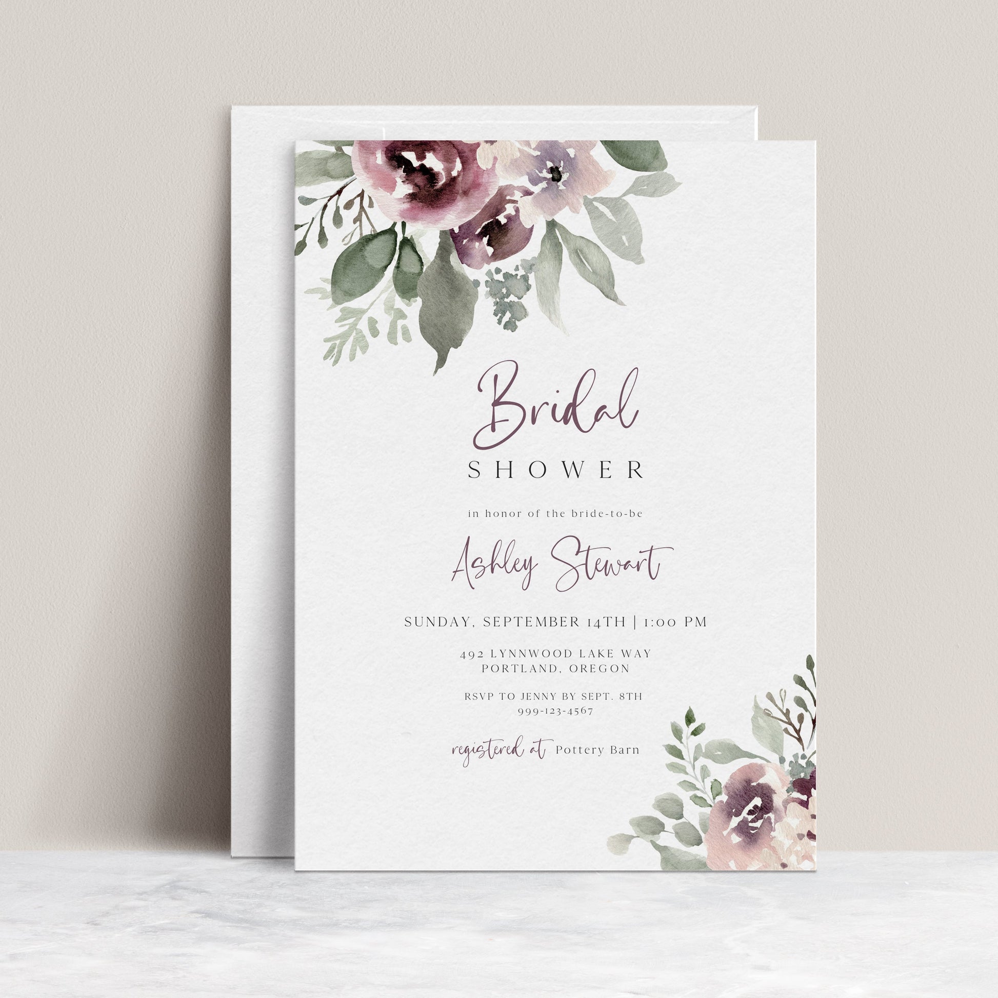 Floral Bridal Shower Invitation | www.foreveryourprints.com