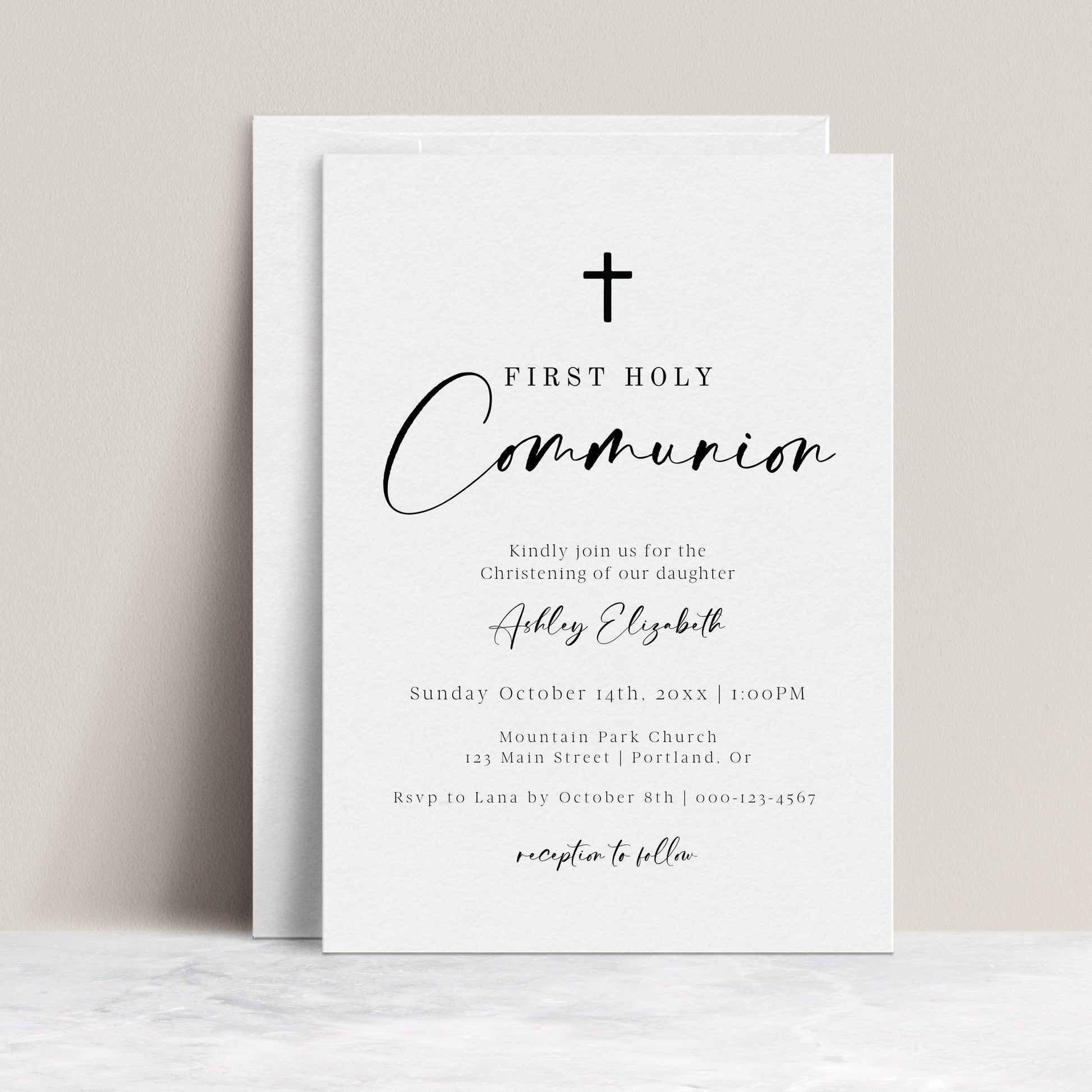 First Holy Communion Invitation | www.foreveryourprints.com