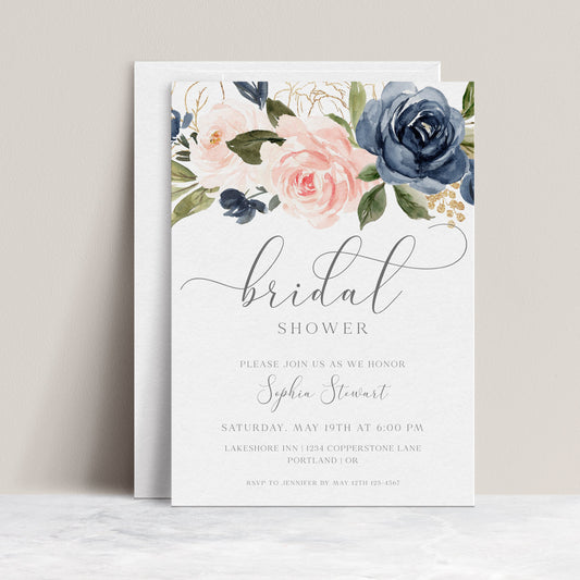 Floral Bridal Shower Invitation | www.foreveryourprints.com