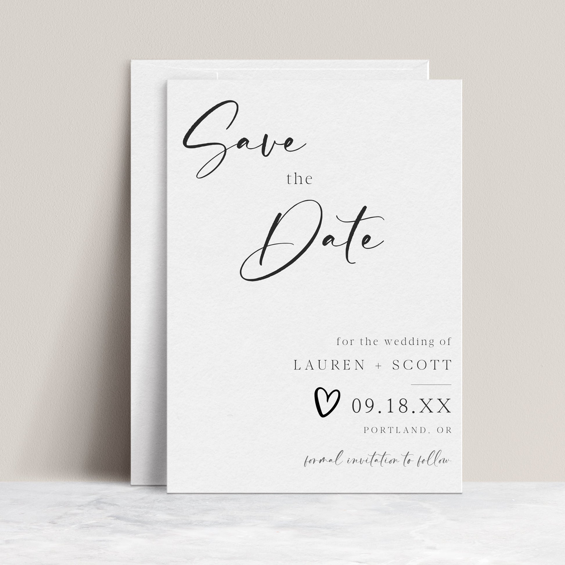 Minimalist Save The Date | www.foreveryourprints.com