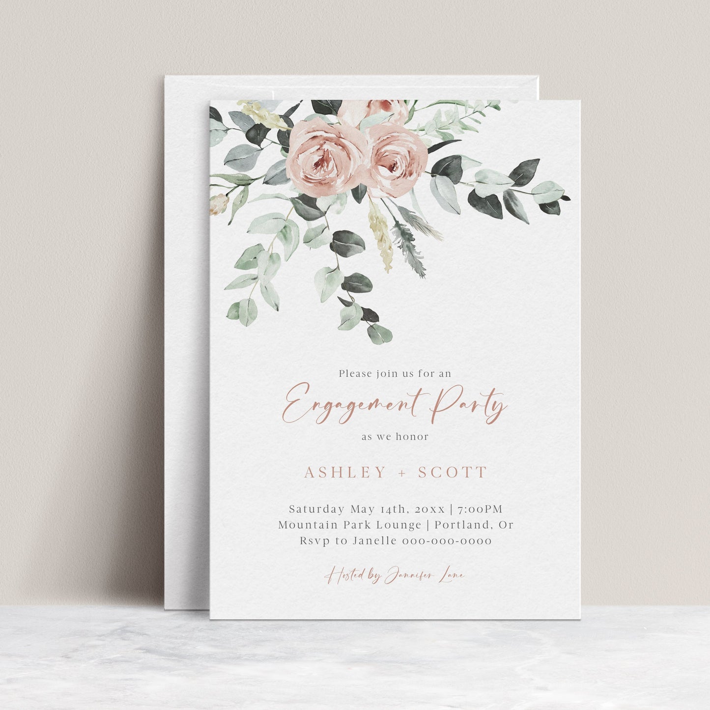 Floral Engagement Party Invitation | www.foreveryourprints.com