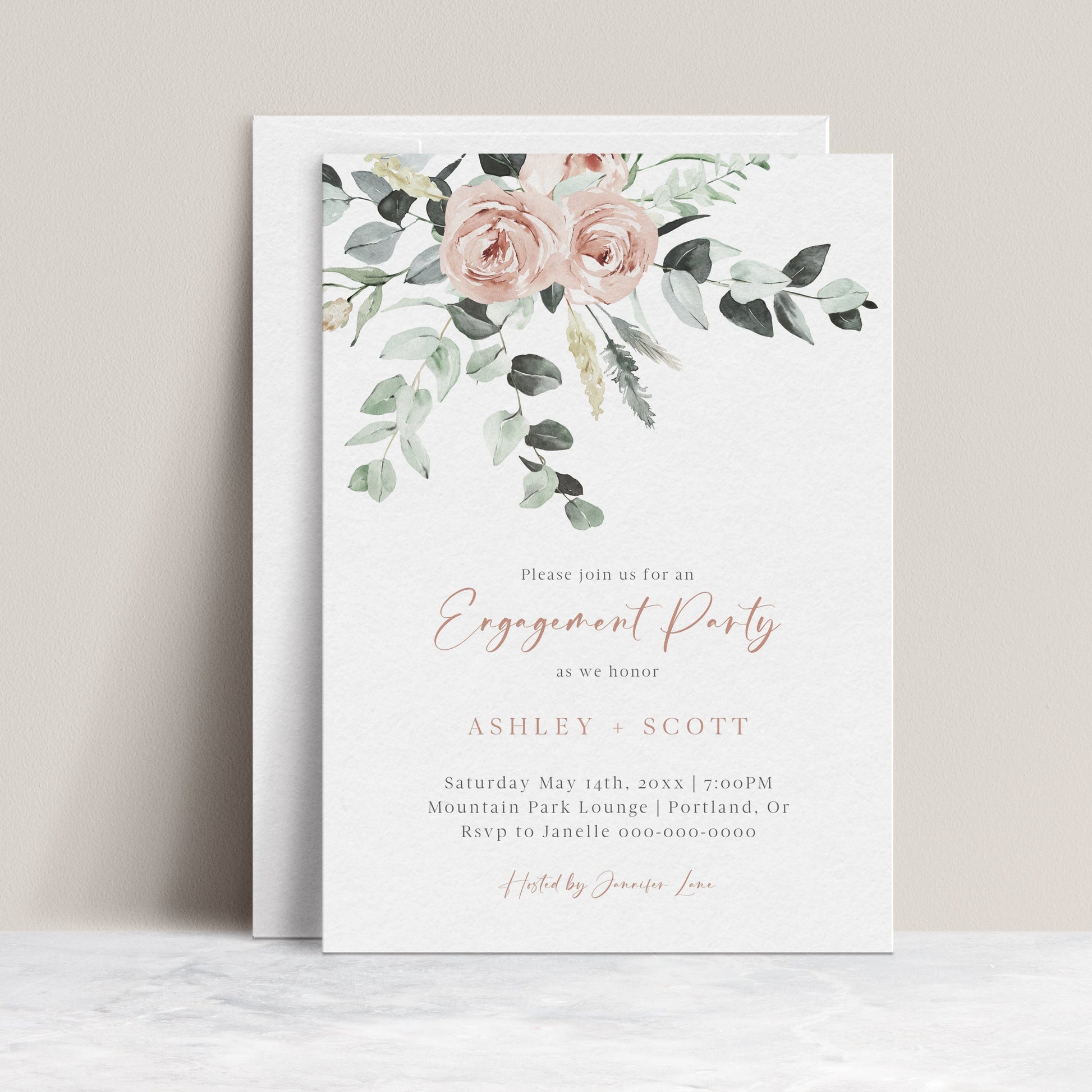 Floral Engagement Party Invitation | www.foreveryourprints.com