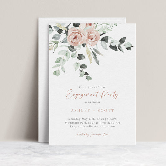 Floral Engagement Party Invitation | www.foreveryourprints.com