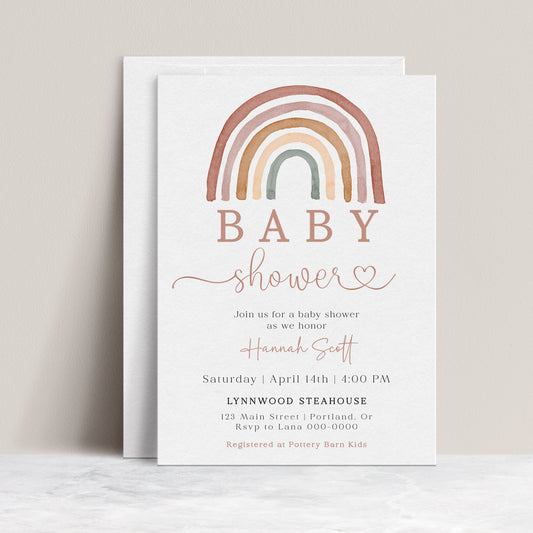 Rainbow Baby Shower Invitation | www.foreveryourprints.com