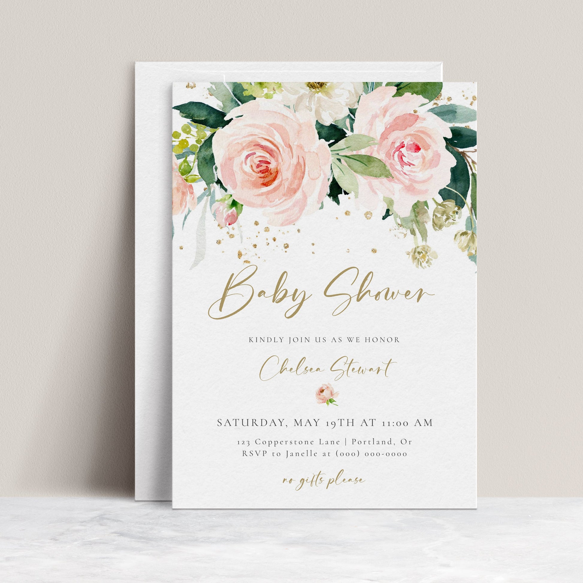 Baby Girl Shower Invitation | www.foreveryourprints.com