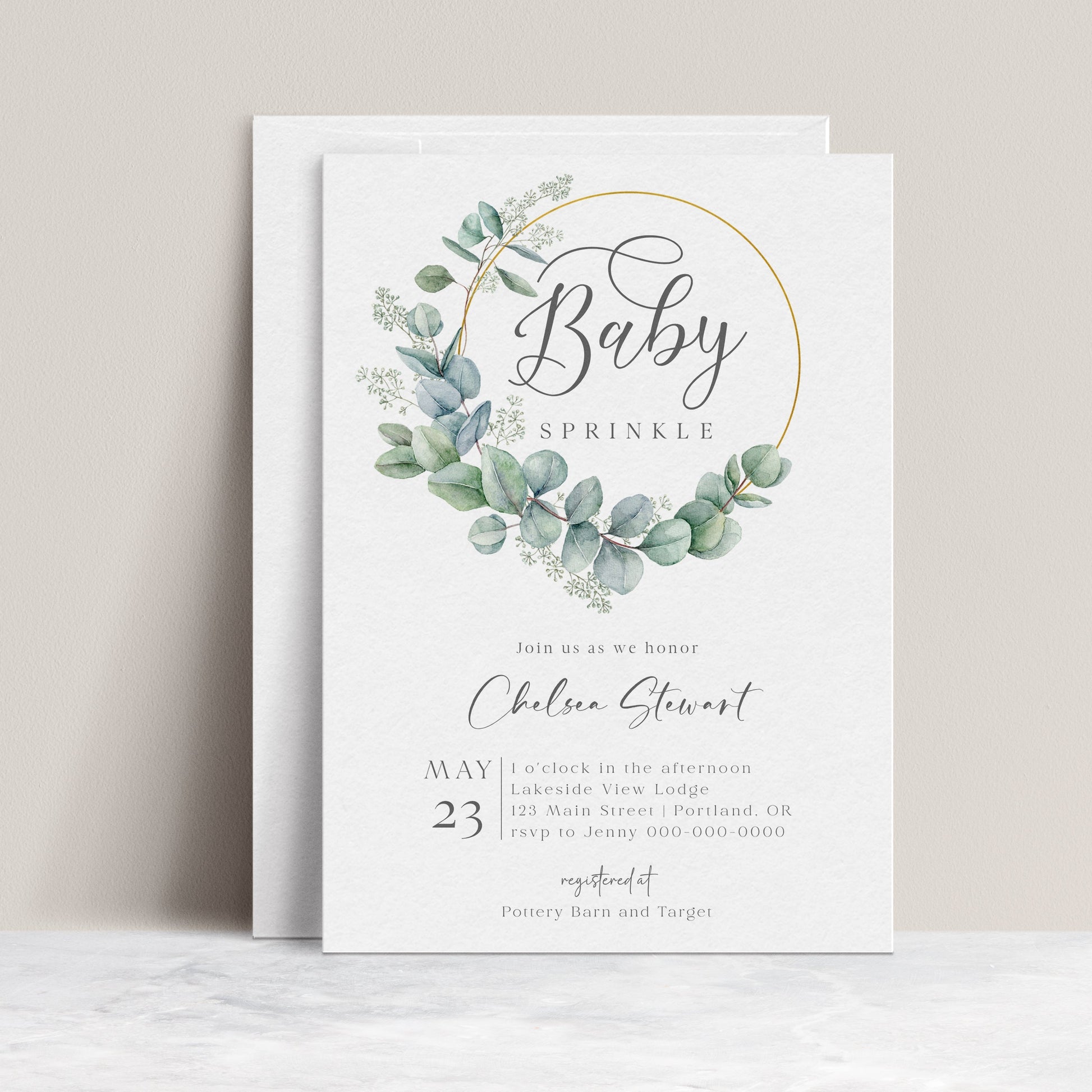 Greenery Baby Sprinkle Invitation | www.foreveryourprints.com