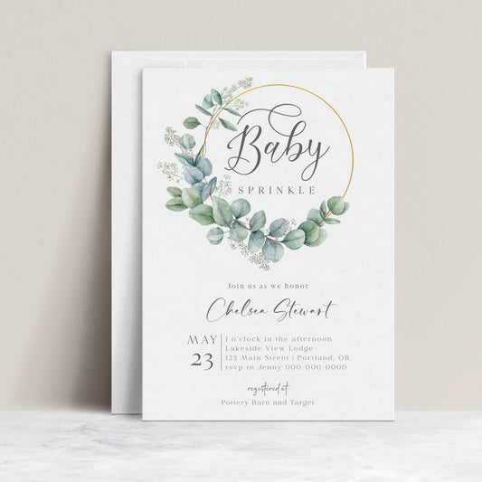 Greenery Baby Sprinkle Invitation | www.foreveryourprints.com
