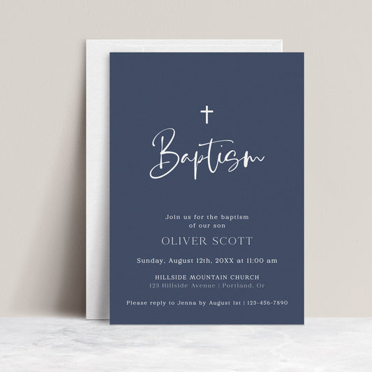 Boy Baptism Invitation | www.foreveryourprints.com