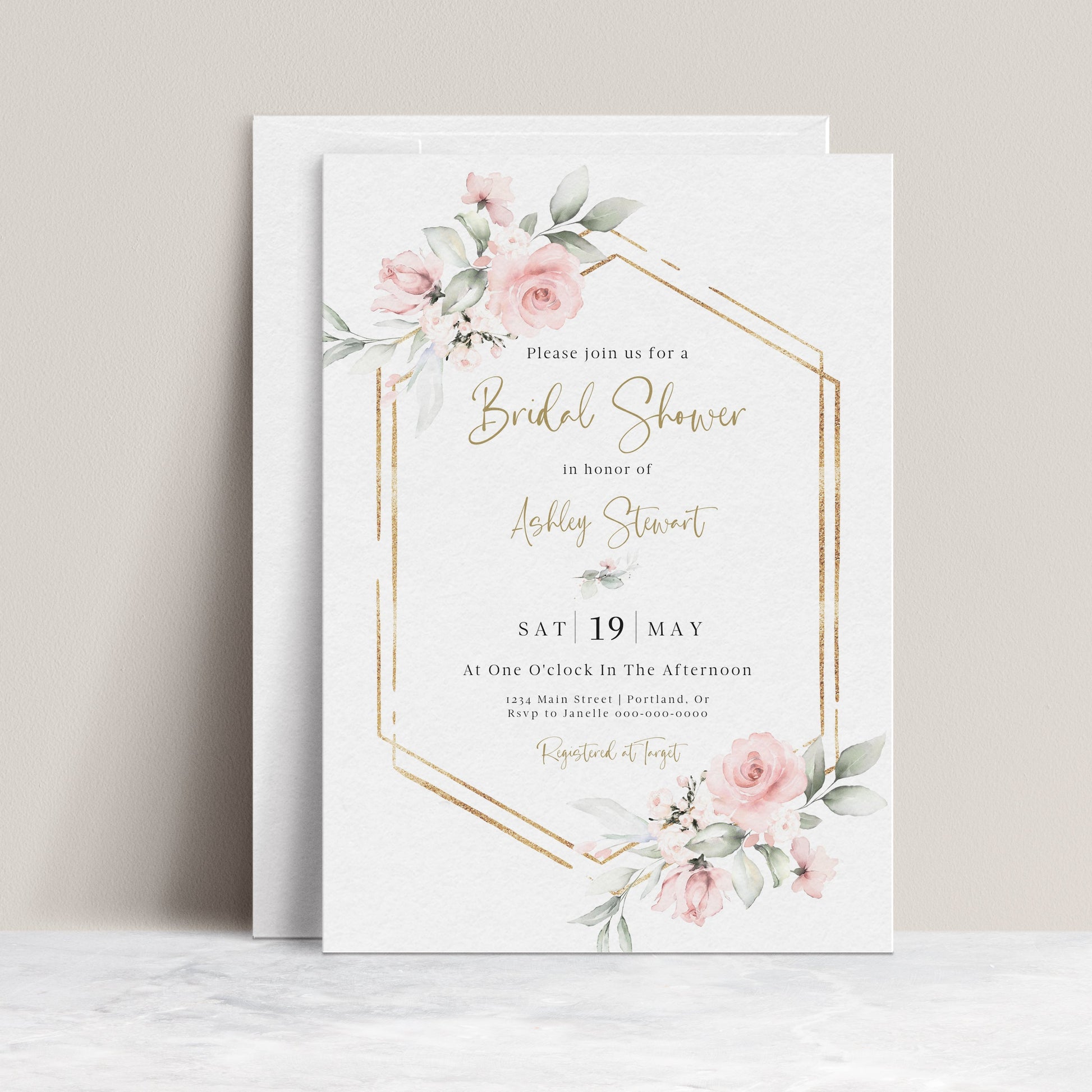 Blush Bridal Shower Invitation | www.foreveryourprints.com