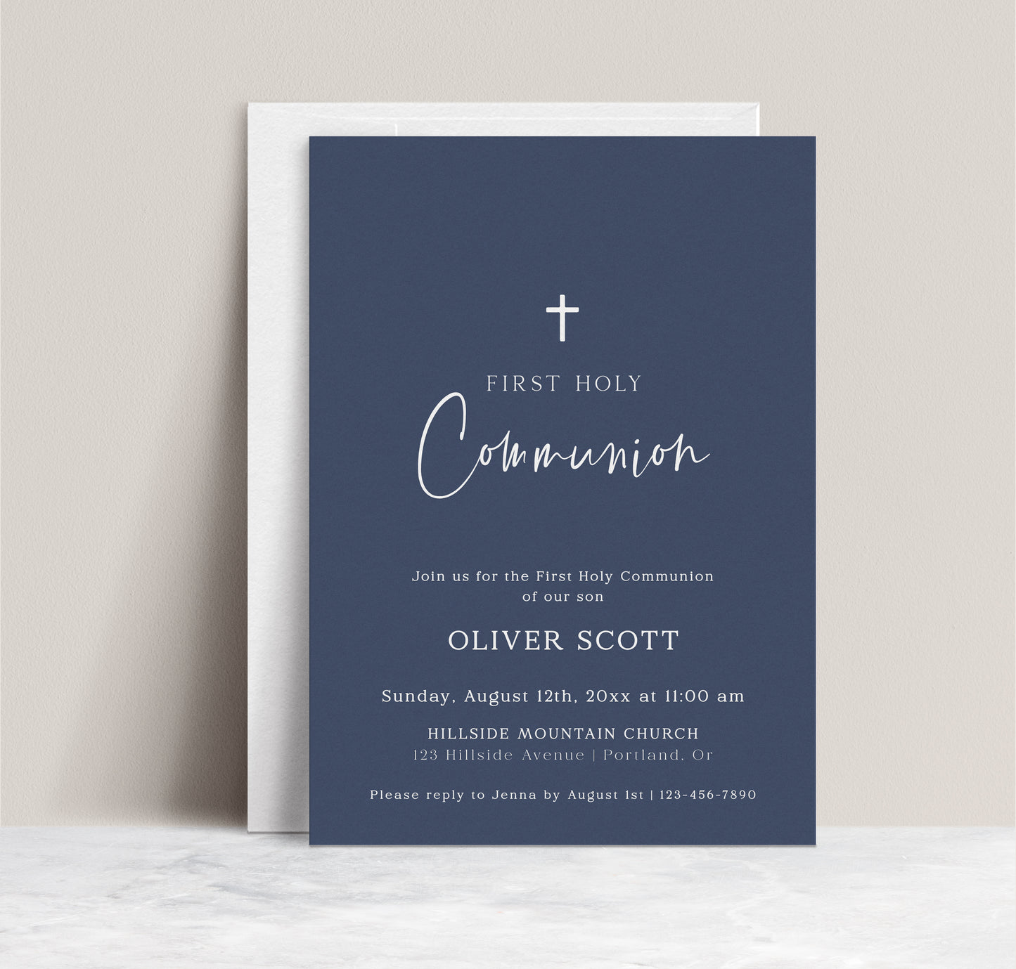 Baby Boy Communion Invitation