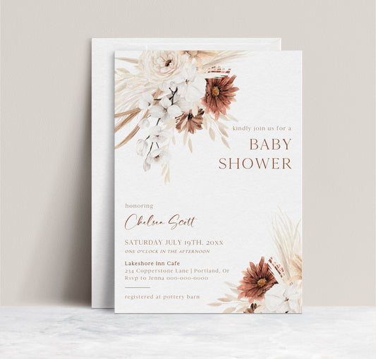 Boho Baby Shower Invitation | www.foreveryourprints.com
