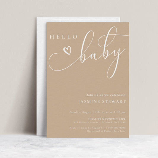 Hello Baby Shower Invitation | www.foreveryourprints.com
