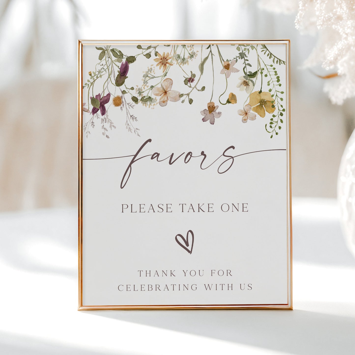 Wildflower Party Favor Table Sign | www.foreveryourprints.com