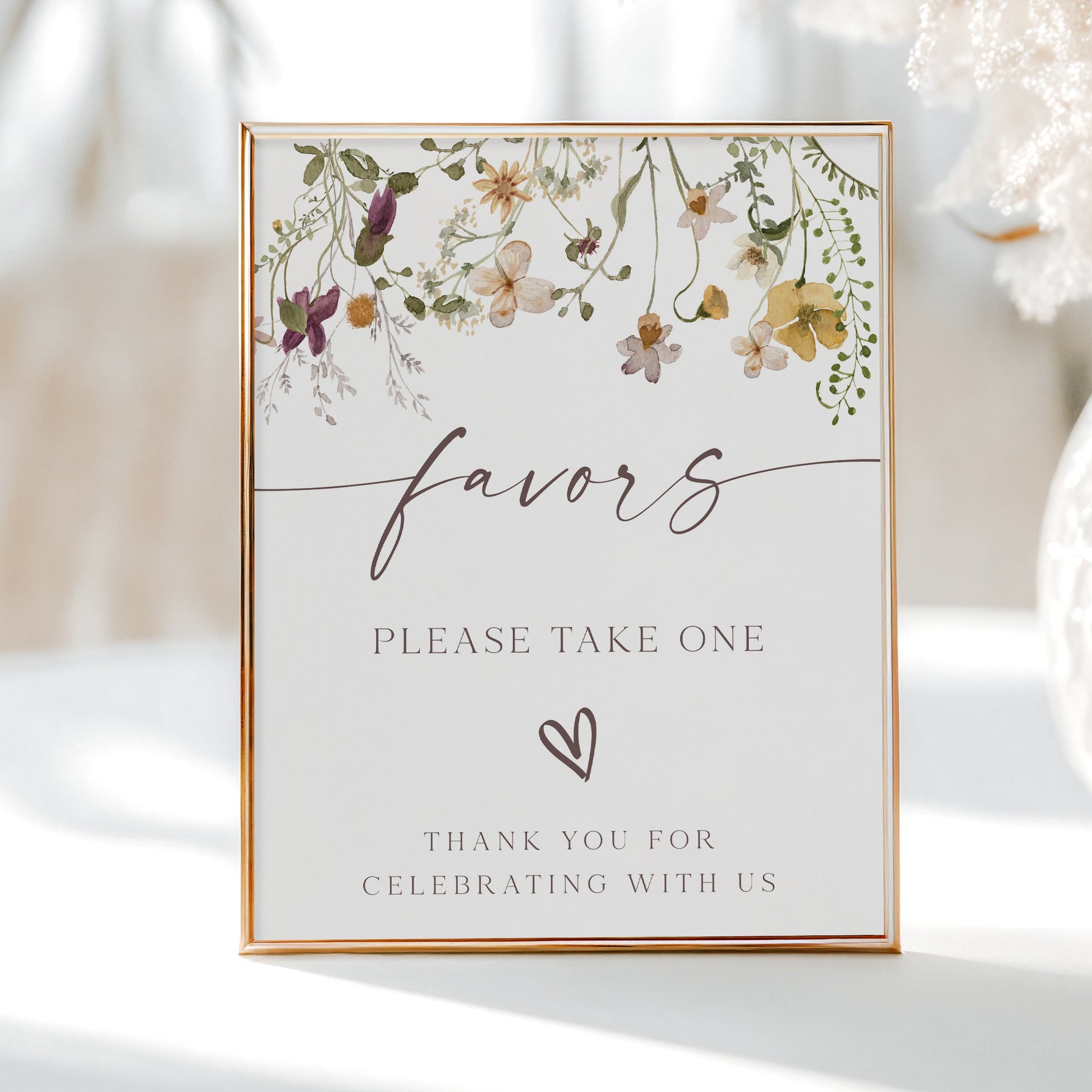 Wildflower Party Favor Table Sign | www.foreveryourprints.com