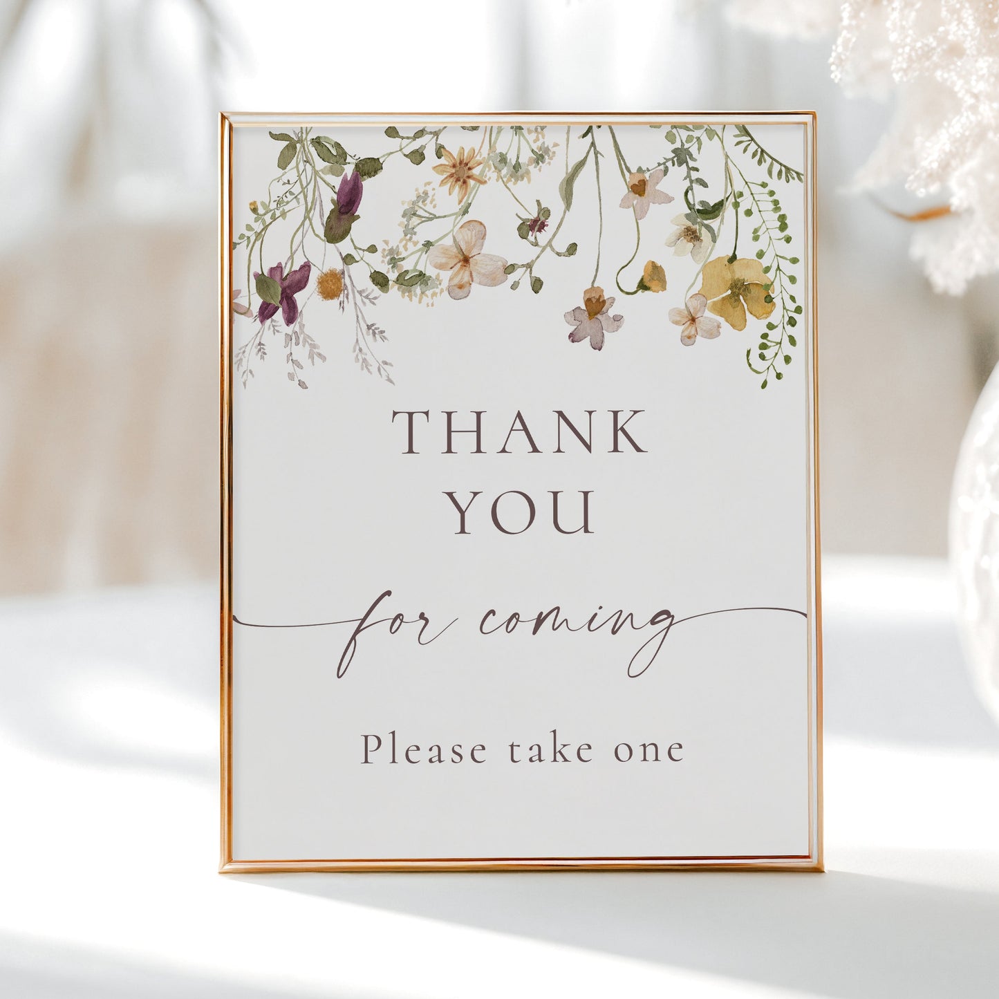 Wildflower Thank You Table Sign Template | www.foreveryourprints.com