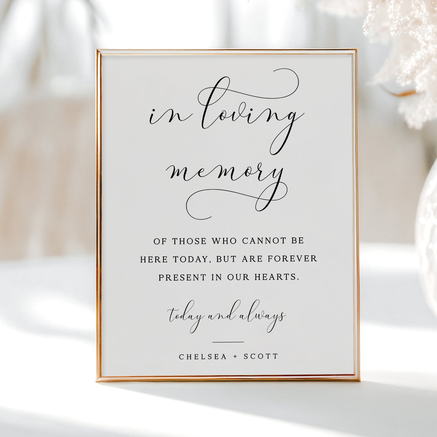 Minimalist wedding memorial sign in loving memory printable | www.foreveryourprints.com