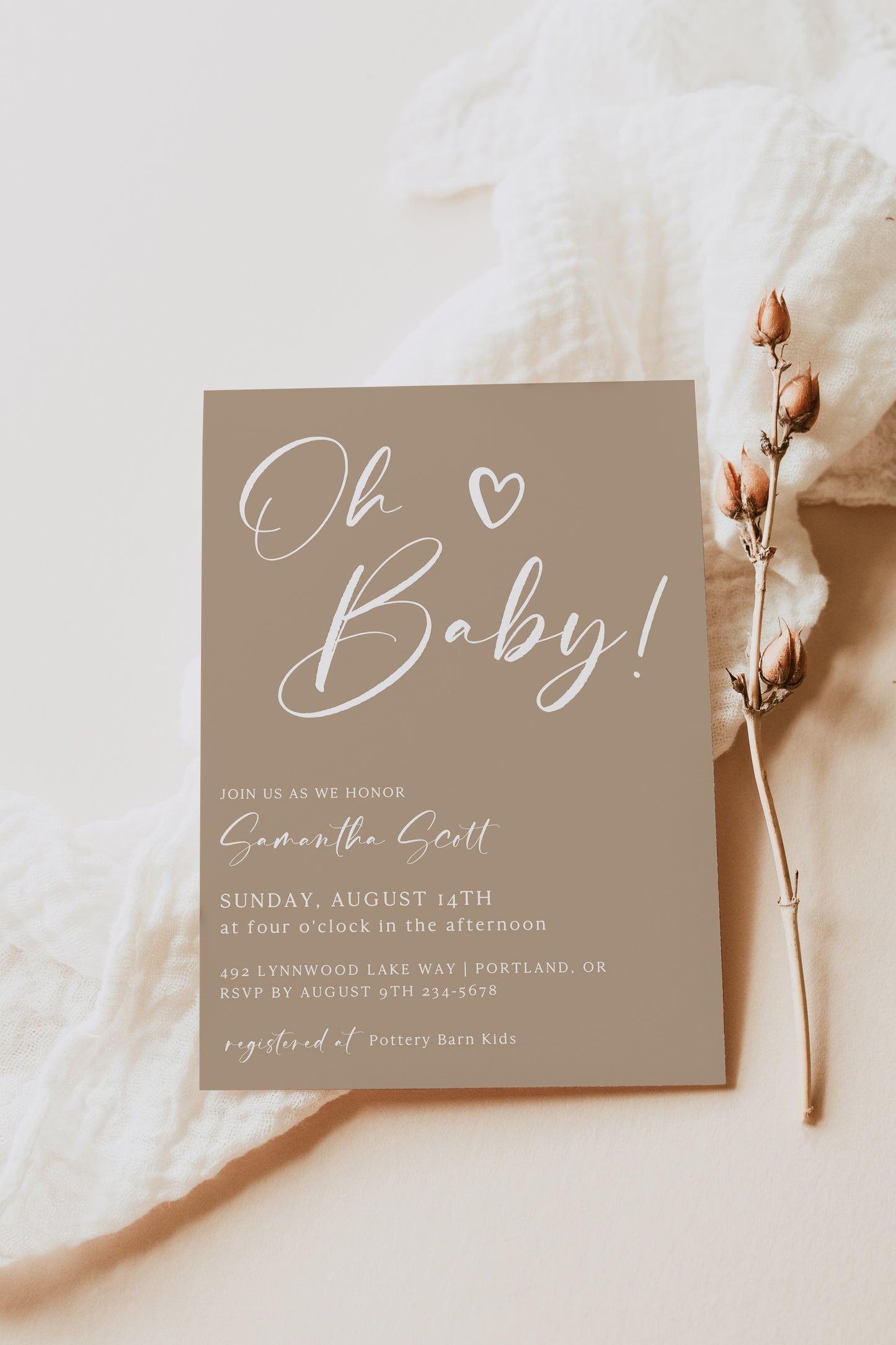 Gender neutral printable baby shower invite for boy or girl | www.foreveryourprints.com