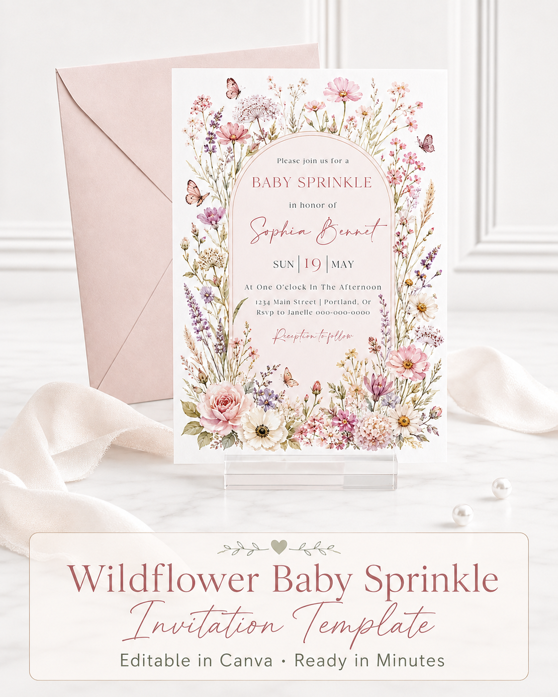 Wildflower Baby Sprinkle Invitation