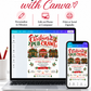 Christmas pub crawl invitation with three decorated holiday pubs, festive cocktails, Christmas greenery and red and green lettering