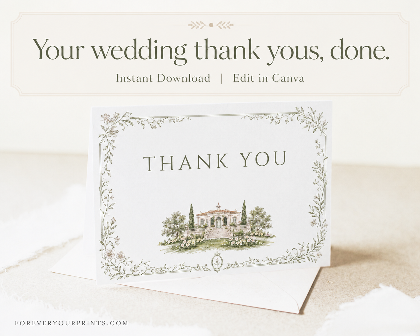 Garden Estate Wedding Thank You Card