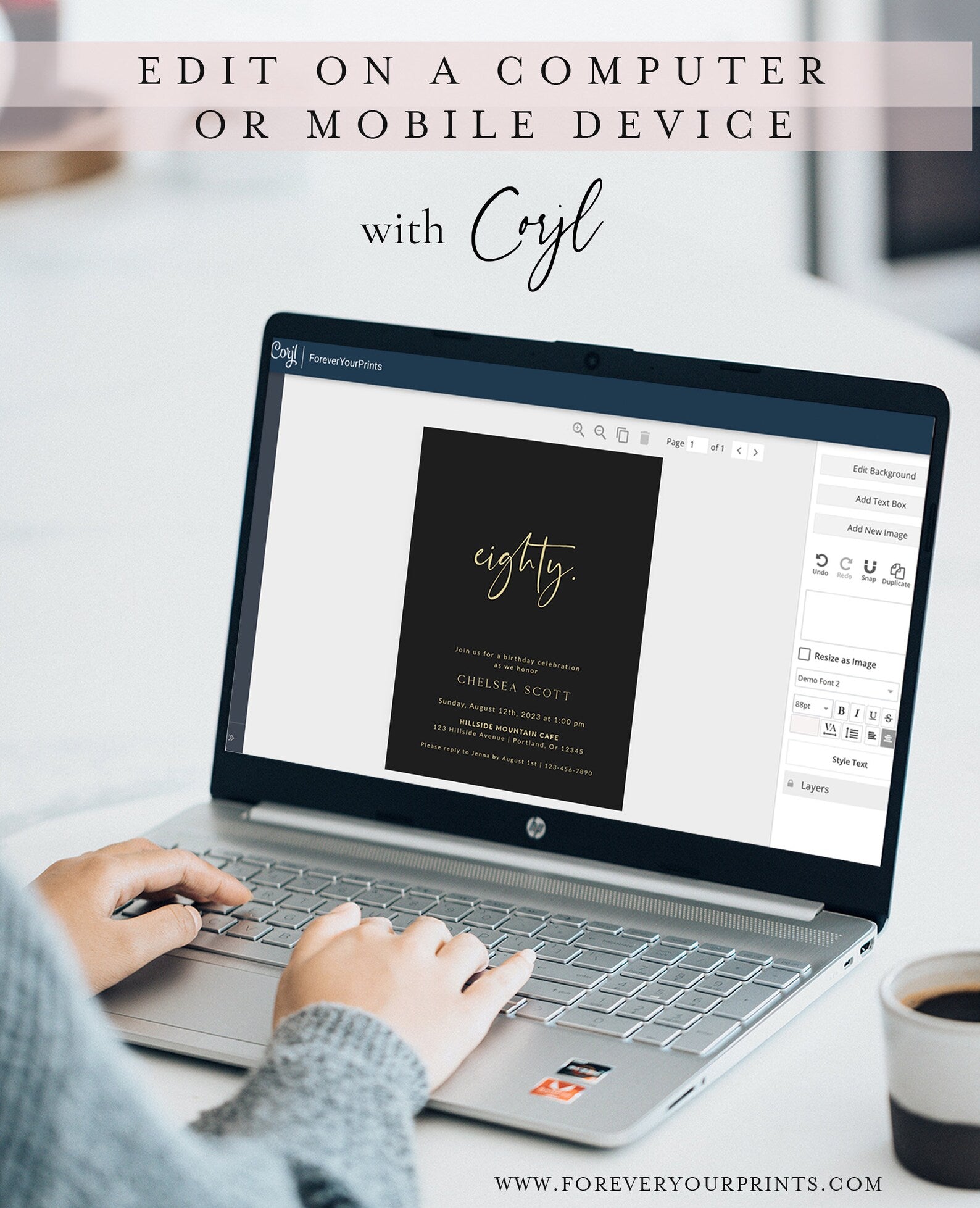 80th Birthday Party Invitation | www.foreveryourprints.com