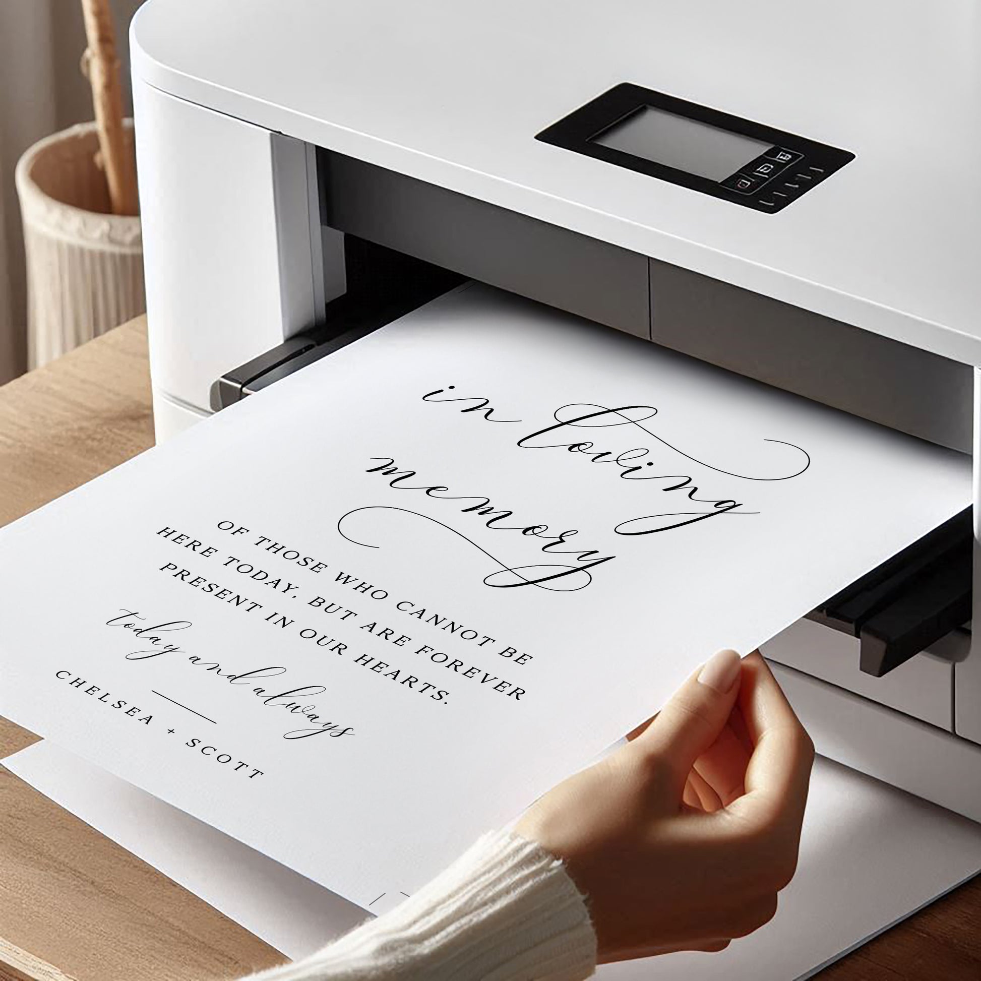 Minimalist wedding memorial sign in loving memory printable | www.foreveryourprints.com