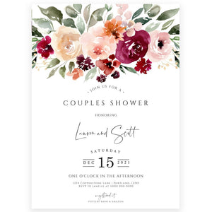 Floral Couples Baby Shower Invitation | www.foreveryourprints.com